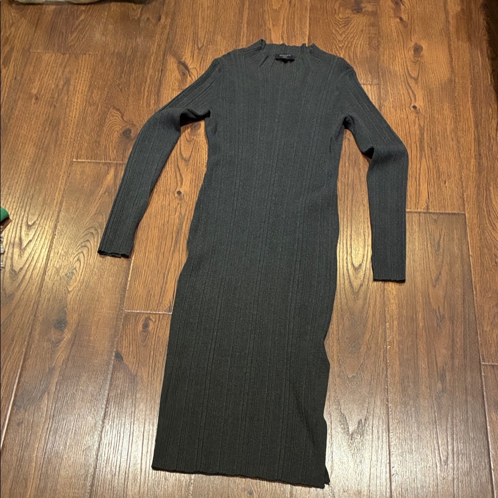 All Saints Charcoal Long Sleeve Dress